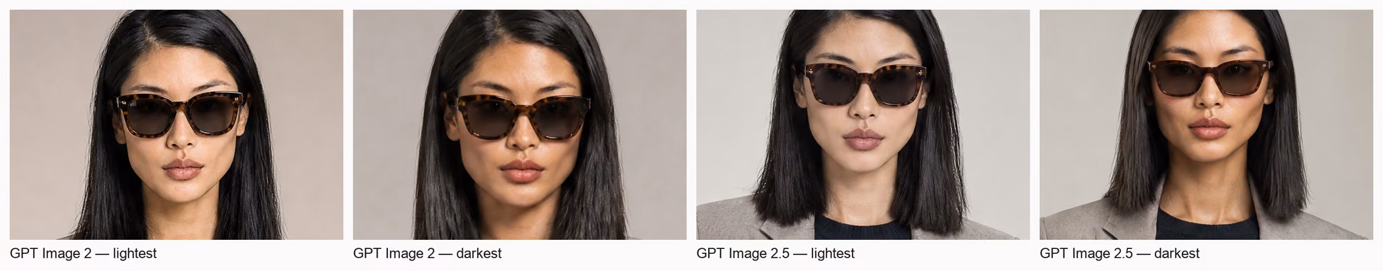 Lightest and darkest render from each engine